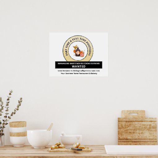 Help Wanted Jobs Hiring Personalize Poster Zazzle
