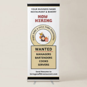 Help Wanted Jobs Hiring Recruiting Personalize   Retractable Banner