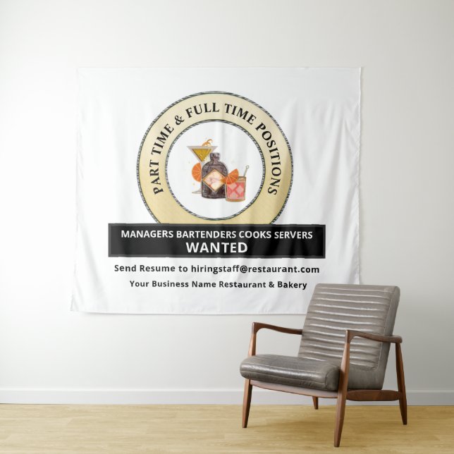 Help Wanted Jobs Hiring Sign Personalize  Tapestry (In Situ (Horizontal))