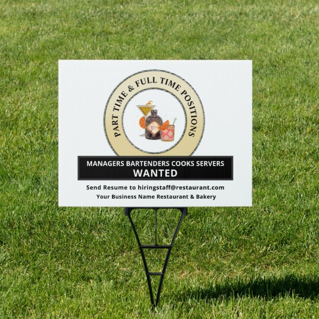 Help Wanted Jobs Now Hiring Personalize Sign (Insitu)