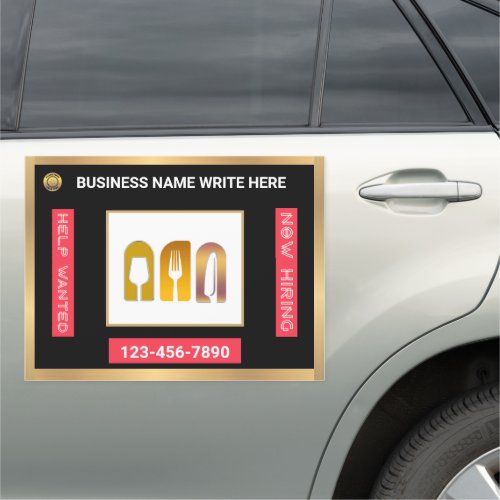 Help Wanted Now Hiring Apply Logo Custom  Car Magnet