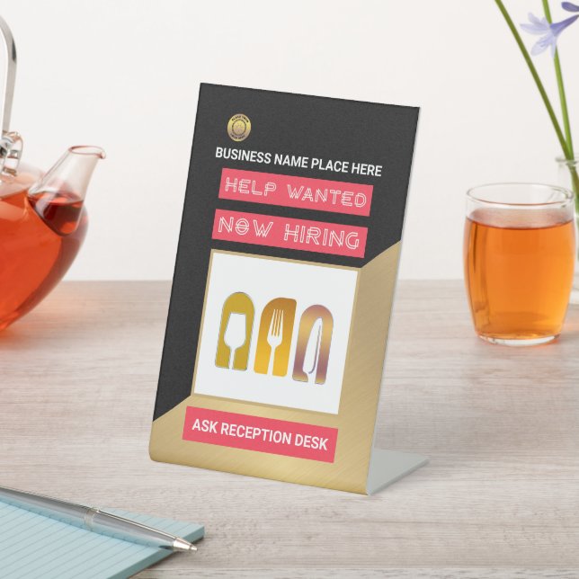 Help Wanted Now Hiring Apply Logo Custom  Pedestal Sign (In SItu)