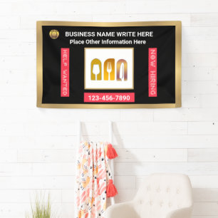 Help Wanted Now Hiring Business Company Custom Banner