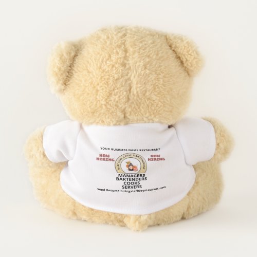 Help Wanted Now Hiring Employees Promotional Teddy Bear