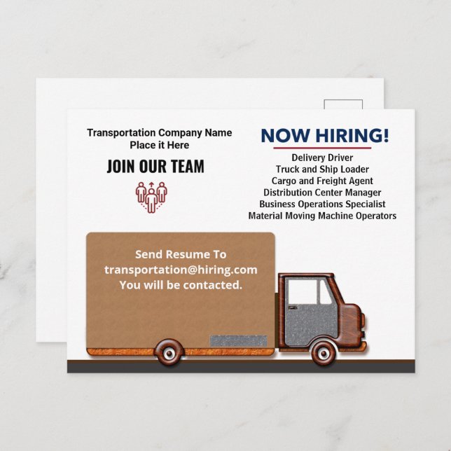 Help Wanted Now Hiring Jobs Personalize   Postcard (Front/Back)