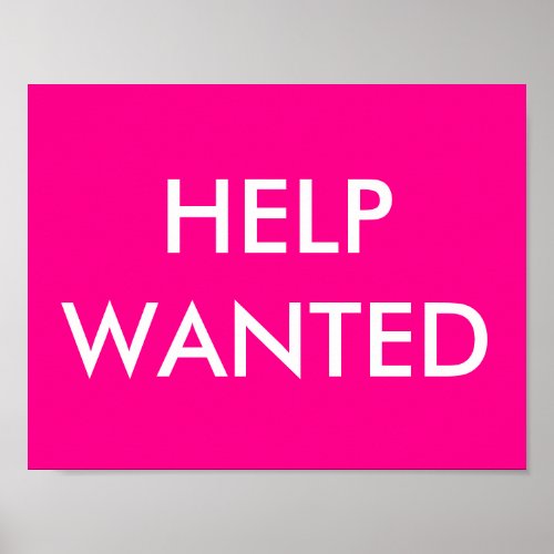 HELP WANTED PINK POSTER