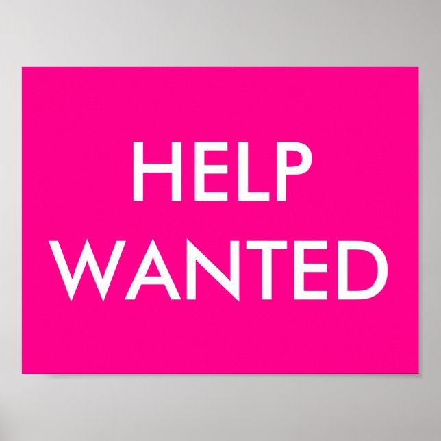 HELP WANTED PINK POSTER (Front)