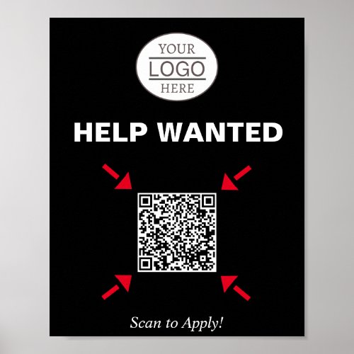Help Wanted QR Code Signage for Business Poster