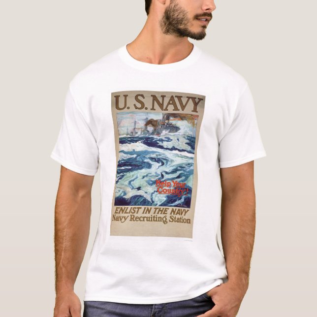Help Your Country - Enlist in the Navy (US02286B) T-Shirt (Front)