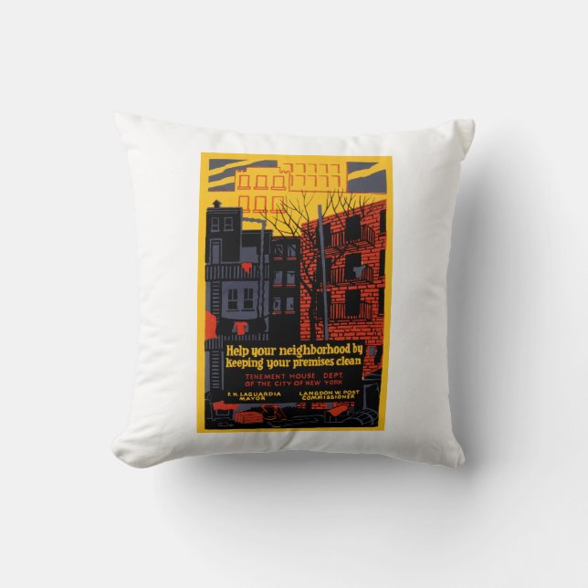 Help Your Neighborhood Throw Pillow (Front)