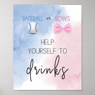 Help yourself to drinks gender reveal sign