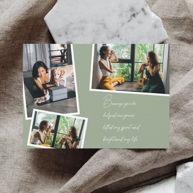 Helped Me Grow Be My Bridesmaid Photo Sage Green Invitation (Creator Uploaded)