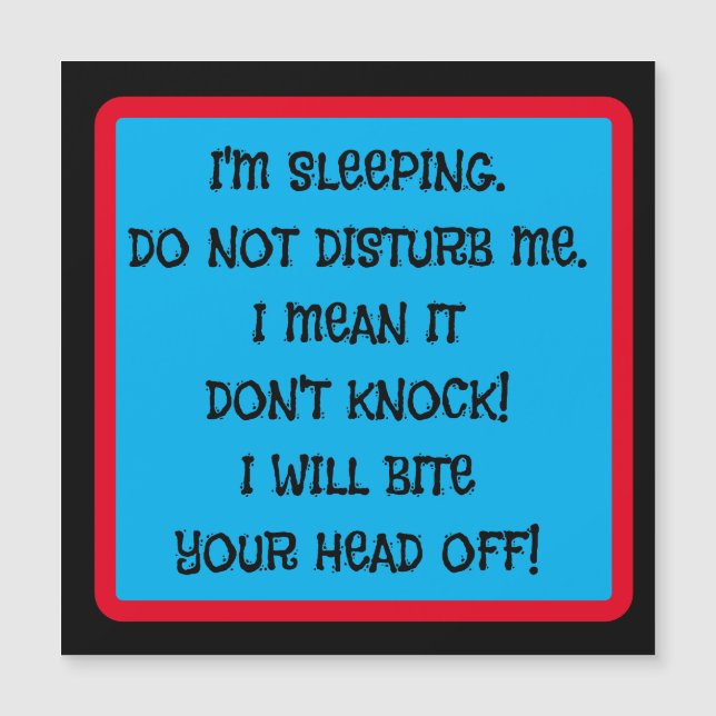 HELPFUL MAGNET NOTES FRONT DOOR SLEEPING (Front)