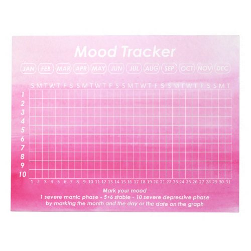Helpful Mood Tracker For Bipolar Disorder Symptoms Notepad