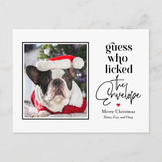 Helpful Pet EDITABLE COLOR Holiday Christmas Postcard (Front)