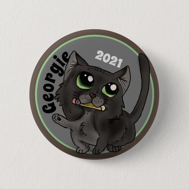 Helpful Study Cat Custom Button (Front)