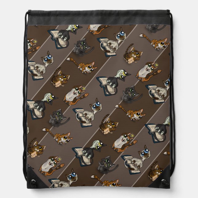 Helpful Study Cats   Drawstring Bag (Front)
