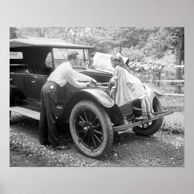 Helping Dad, 1923. Vintage Photo Poster (Front)