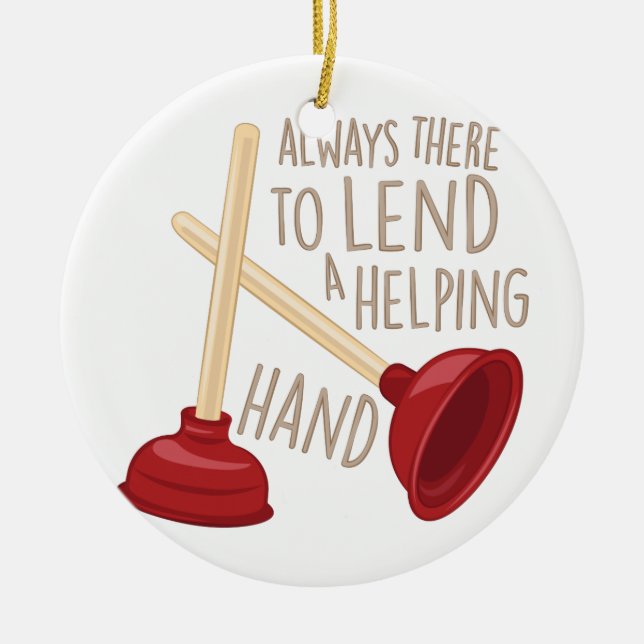 Helping Hand Ceramic Ornament (Front)