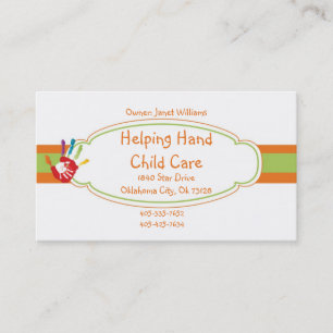 Helping Hand Child Care Business Card