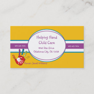 Helping Hand Child Care Business Card