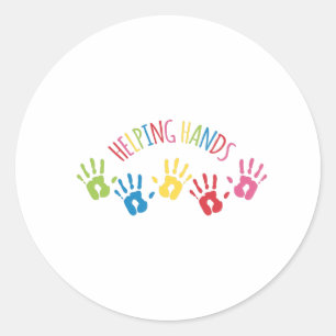 Helping Hands Classic Round Sticker