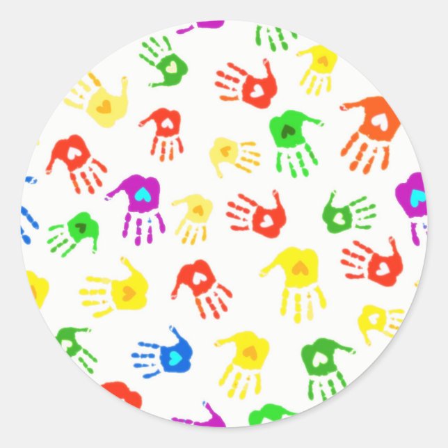 Helping Hands ! Classic Round Sticker (Front)