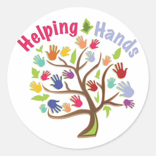 Helping Hands Classic Round Sticker (Front)