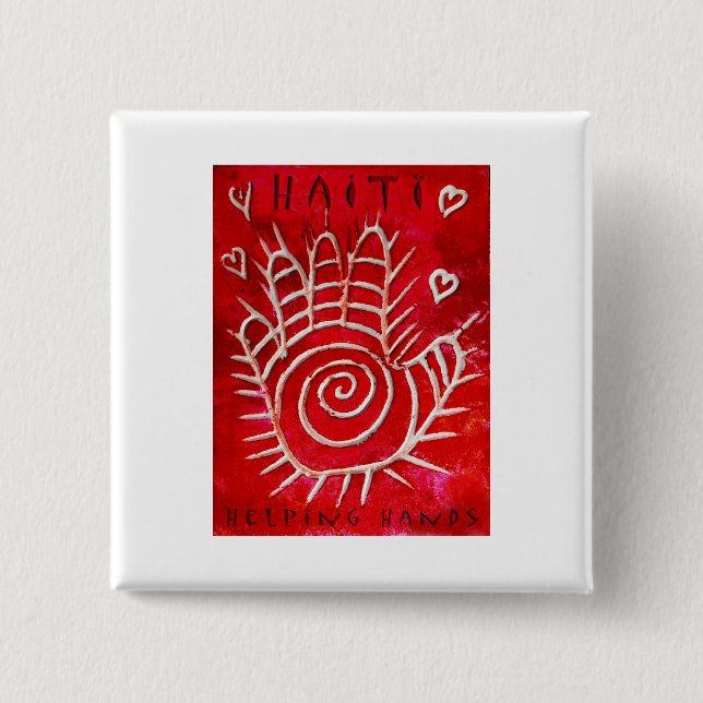 Helping Hands For Haiti Button (Front)