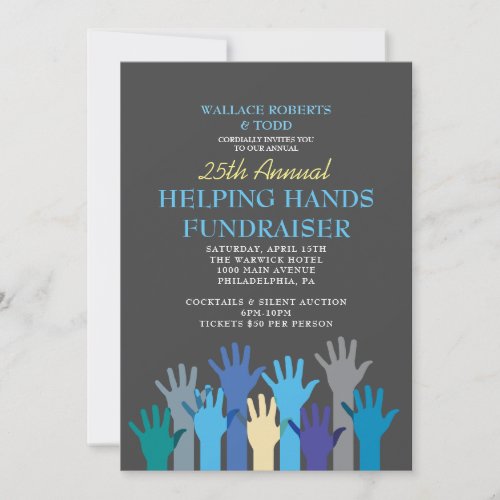 HELPING HANDS FUNDRAISER Auction Corporate GALA Invitation