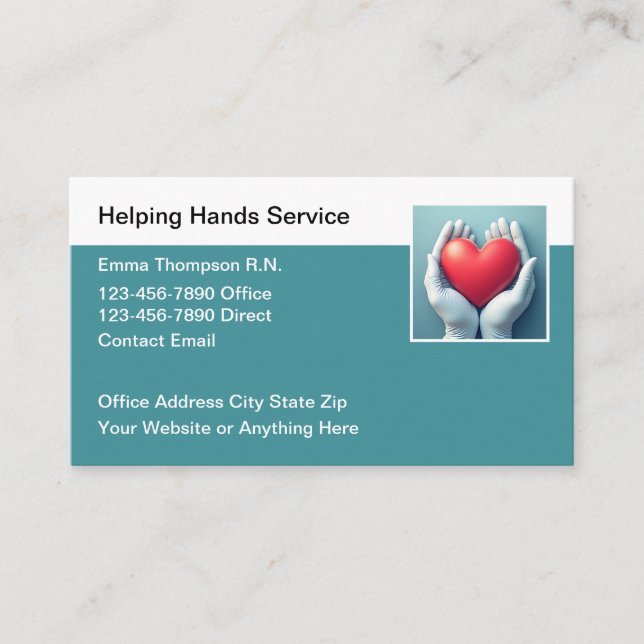 Helping Hands Nurse Home Health Business Card (Front)