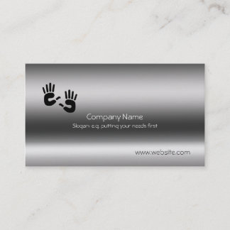 Helping Hands on brushed steel-effect Business Card