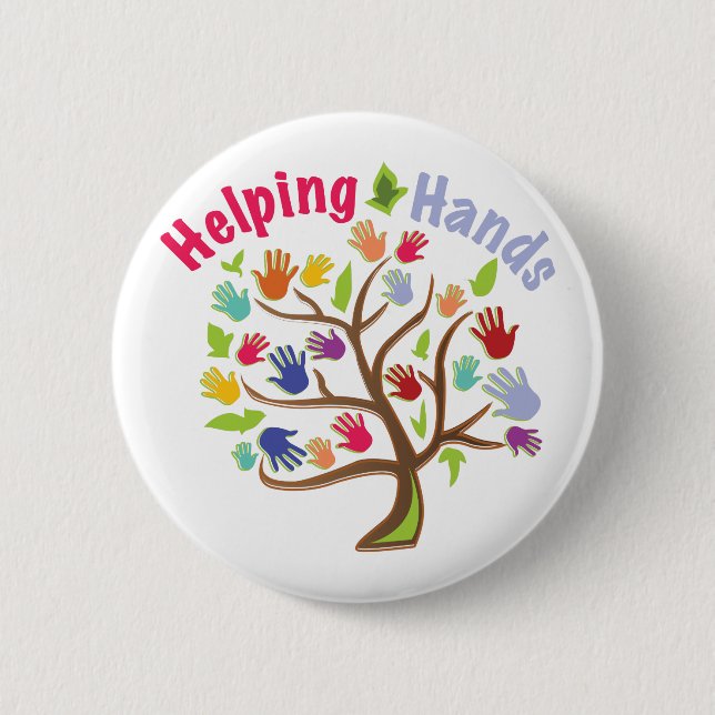 Helping Hands Pinback Button (Front)