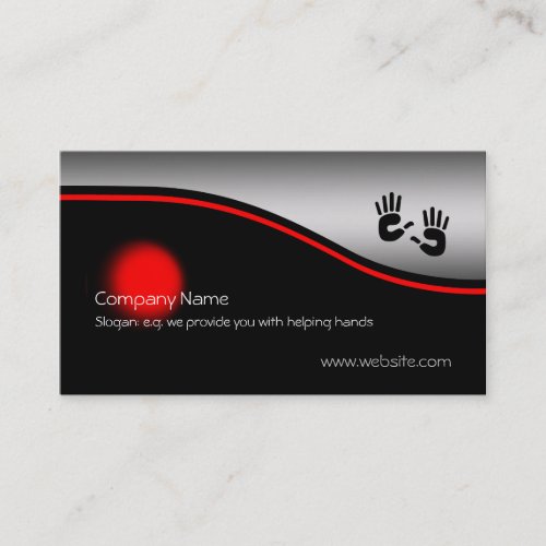 Helping Hands red spot metallic_effect Business Card