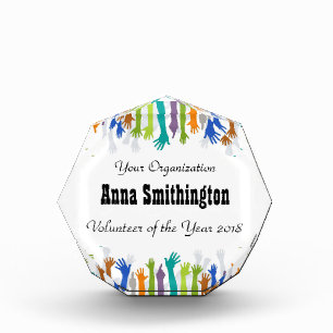Helping Hands Volunteer of the Year Acrylic Award