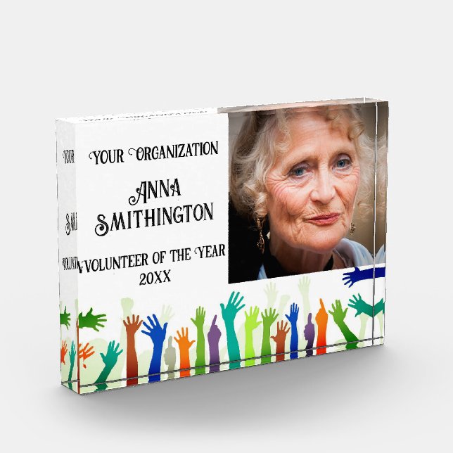 Helping Hands Volunteer of the Year Acrylic Award (Left)