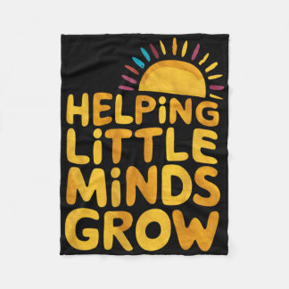 Helping Little Minds Grow Teacher Wildflower Ck To Fleece Blanket