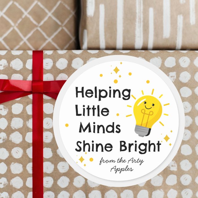 Helping Little Minds Shine Bright | Teacher  Classic Round Sticker (Creator Uploaded)
