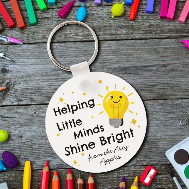 Helping Little Minds Shine Bright | Teacher  Keychain (Creator Uploaded)