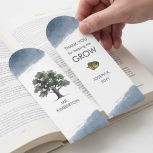Helping Me Grow Oak Tree Teacher Thank You Bookmarks