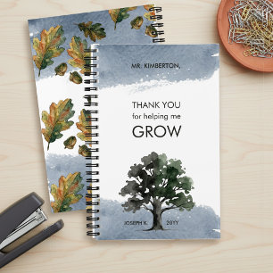 Helping Me Grow Oak Tree Watercolor Teacher Notebook