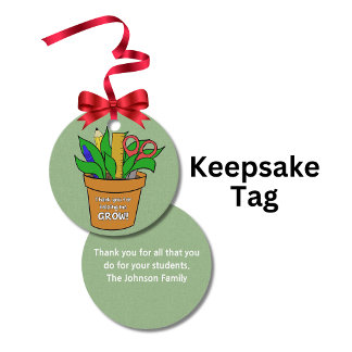 Helping Me Grow Teacher Gift Metal Favor Tags