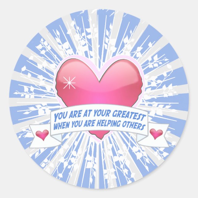 Helping Others Classic Round Sticker (Front)