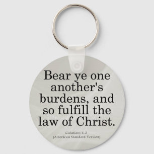 Helping Others in Christ Galatians 6-2 Keychain