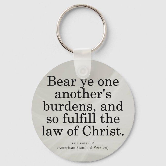 Helping Others in Christ Galatians 6-2 Keychain (Front)