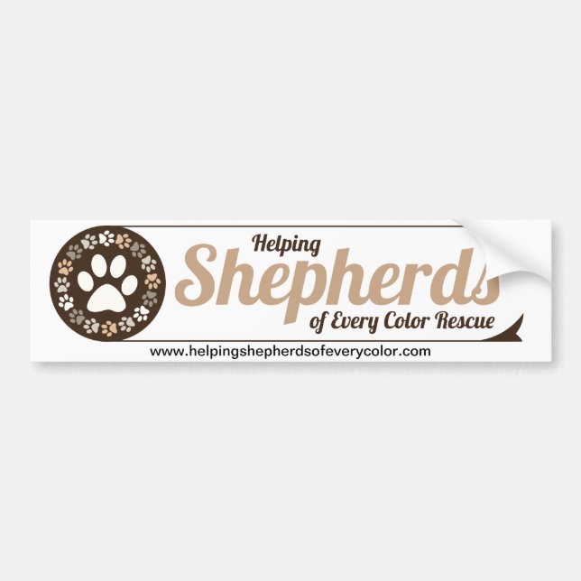 Helping Shepherds Bumper Sticker with Website (Front)