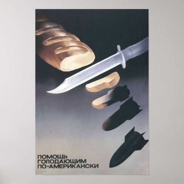 Helping the starving Americanstyle USSR Propaganda Poster (Front)