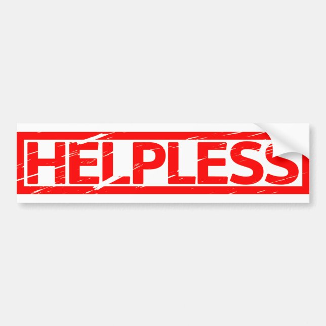 Helpless Stamp Bumper Sticker (Front)