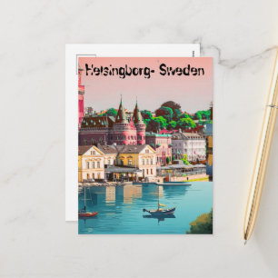 Helsingborg Print - Sweden Poster, Helsingborg Vie Holiday Postcard