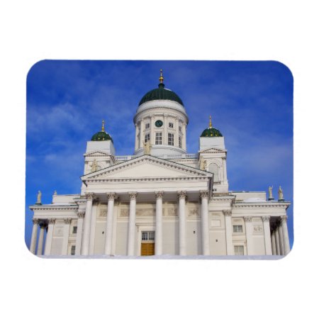Helsinki Cathedral In Winter Snow Magnet